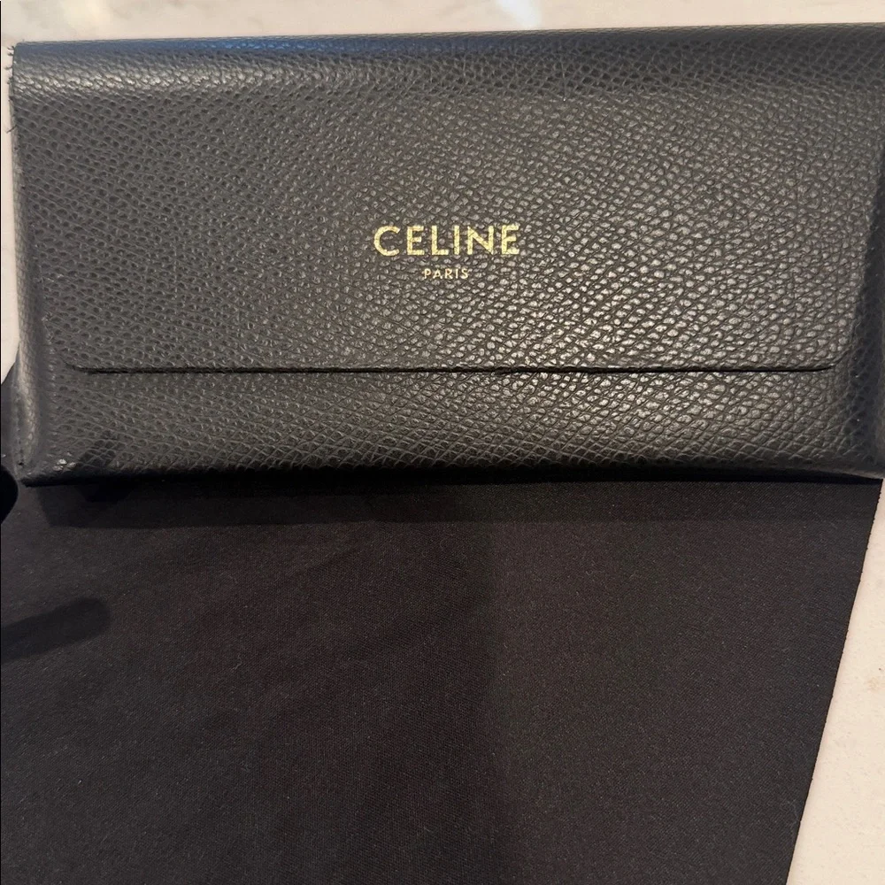 Celine Acetate Black Rectangular Sunglasses - Picture 11 of 13